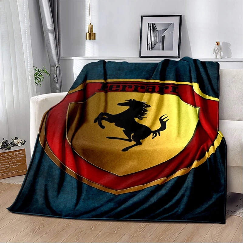 3D F-Ferrari Coupe Racing Car Flannel Blanket Soft Warm Throw Blanket for Bedroom Living Room Bed Travel Camping Picnic Gift
