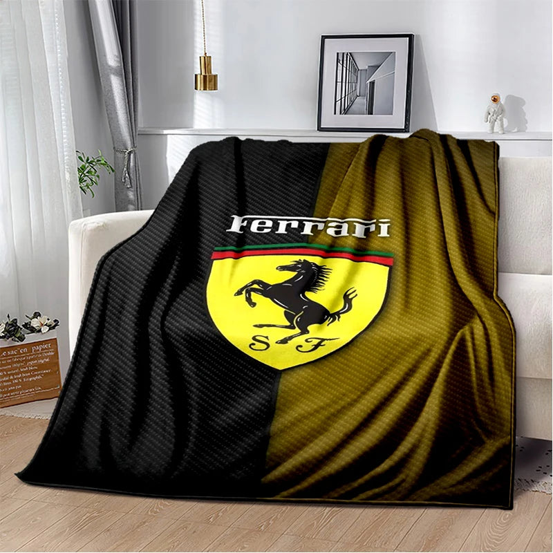 3D F-Ferrari Coupe Racing Car Flannel Blanket Soft Warm Throw Blanket for Bedroom Living Room Bed Travel Camping Picnic Gift