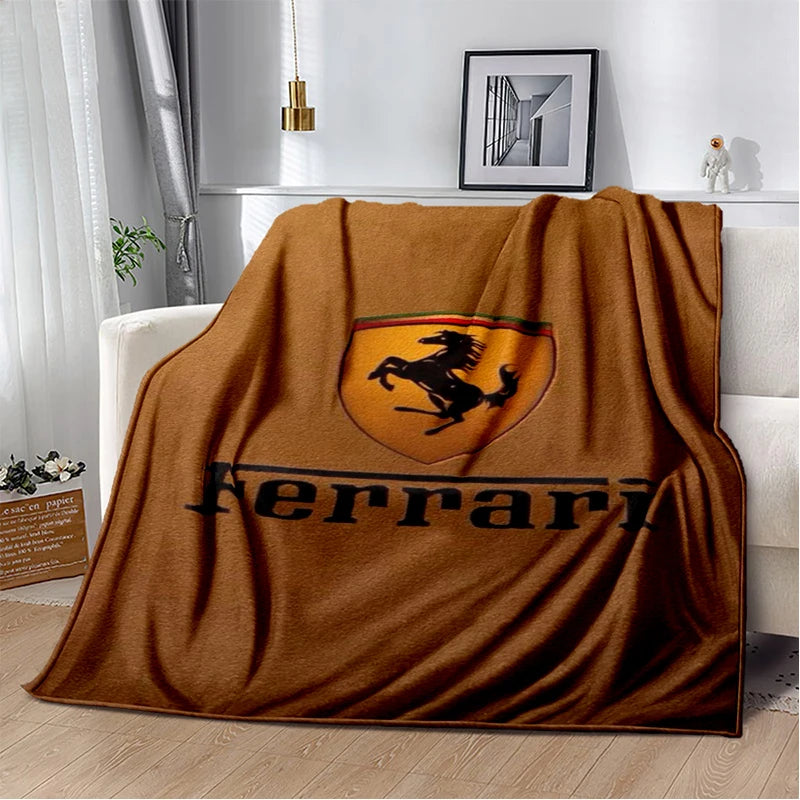 3D F-Ferrari Coupe Racing Car Flannel Blanket Soft Warm Throw Blanket for Bedroom Living Room Bed Travel Camping Picnic Gift