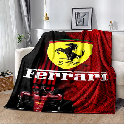 3D F-Ferrari Coupe Racing Car Flannel Blanket Soft Warm Throw Blanket for Bedroom Living Room Bed Travel Camping Picnic Gift