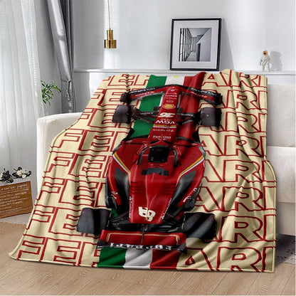 3D F-Ferrari Coupe Racing Car Flannel Blanket Soft Warm Throw Blanket for Bedroom Living Room Bed Travel Camping Picnic Gift